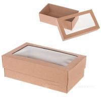 Коробка подарочная с окном (крафт), 12х20хН7 см