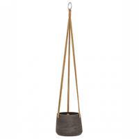 Кашпо подвесное Rough Patt (hanging) S black washed, D14xH11см