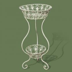 Подставка двухуровневая с круглыми чашами Ваза, цвет Белый